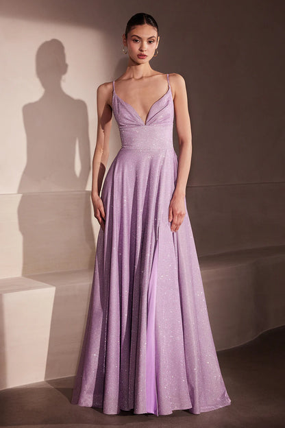 A-line deep V-thin suspender backless dress
