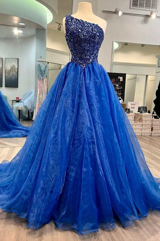 Cute one shoulder asymmetrical A-line dress