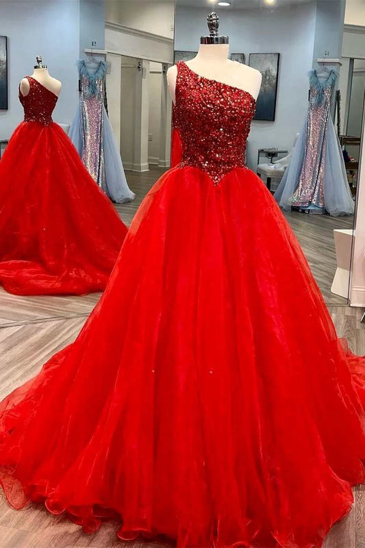 Cute one shoulder asymmetrical A-line dress