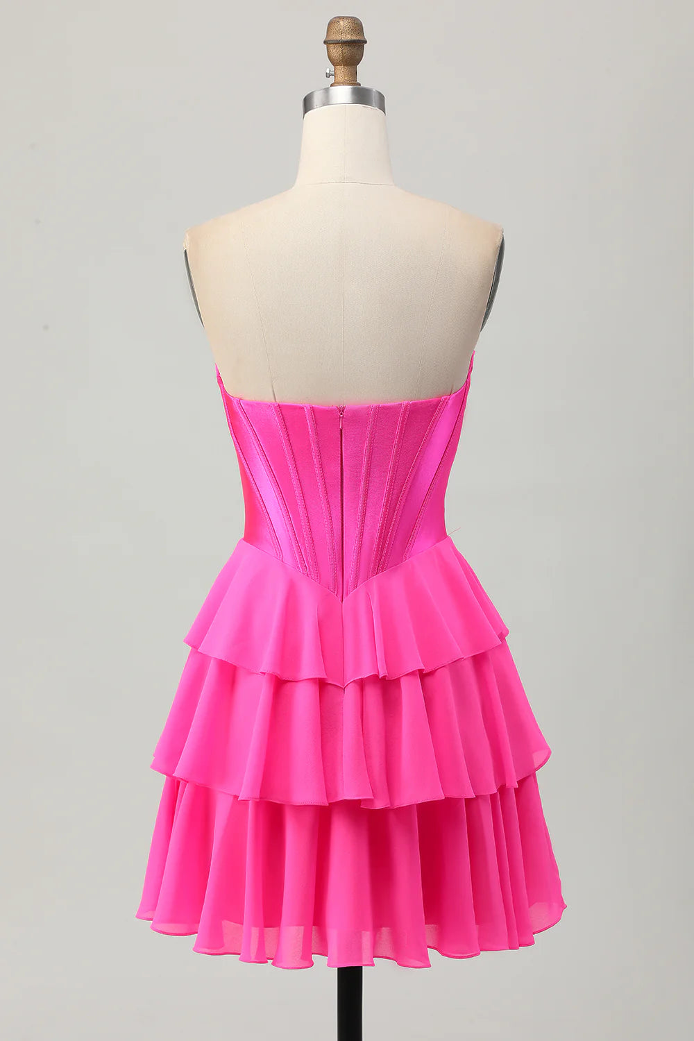 A-line layered sweetheart tight corset short back to school dress