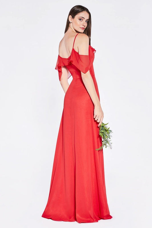 A-line off shoulder flowing sleeve dress