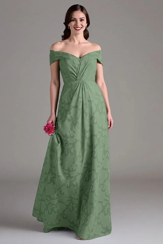 A-line shoulder pleated long skirt