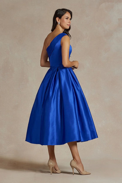 A-line single shoulder asymmetric design dress
