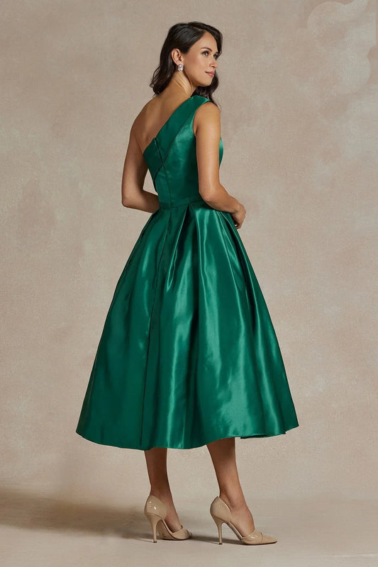 A-line single shoulder asymmetric design dress