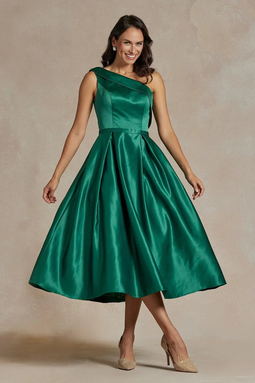 A-line single shoulder asymmetric design dress