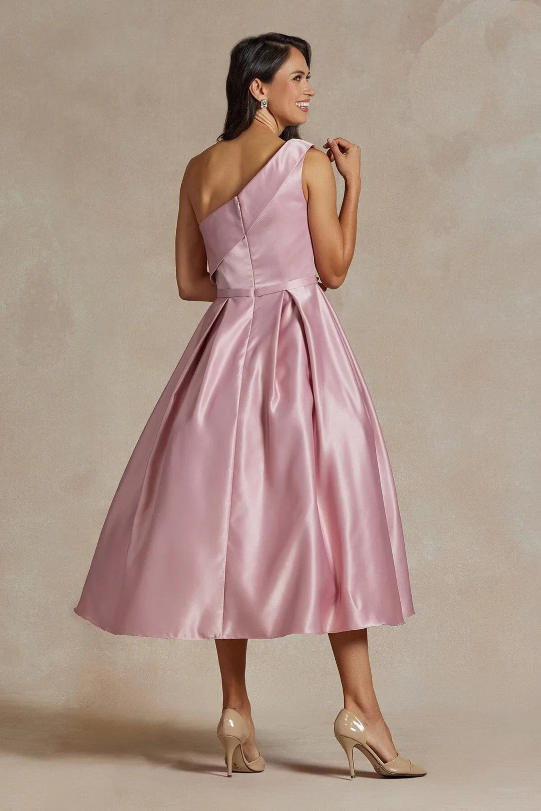 A-line single shoulder asymmetric design dress