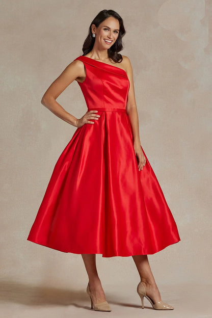 A-line single shoulder asymmetric design dress