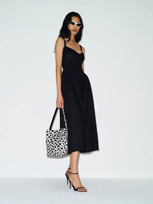 Black Sweetheart Neckline Sleeveless with Pockets Prom Dress