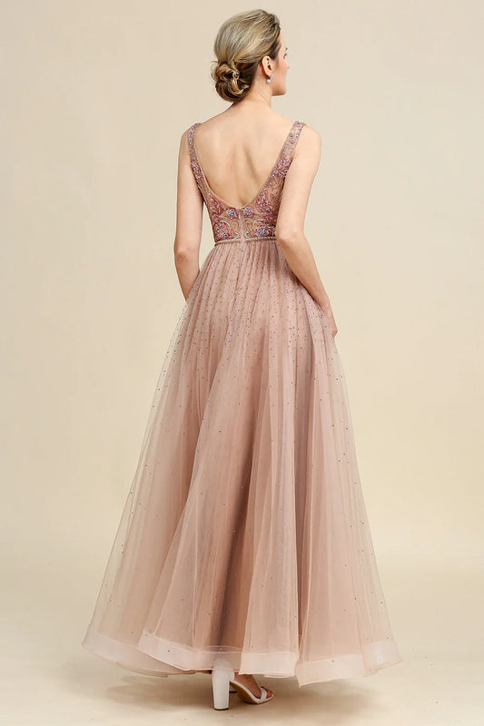 Blush A Line Beaded Sparkly Mother of Bride Dress