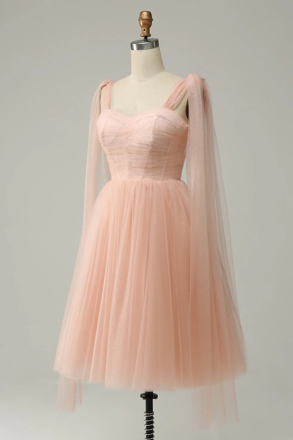 Blush A Line Sweetheart Wedding Party Mini Dress with Open Back