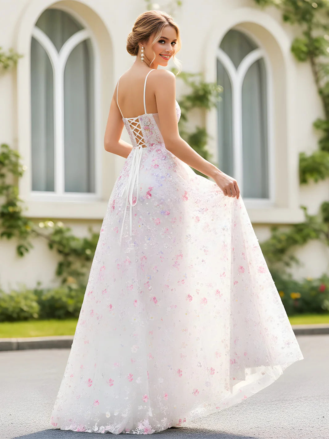 Hot Pink Satin Lace Mermaid Evening Dresses（副本）