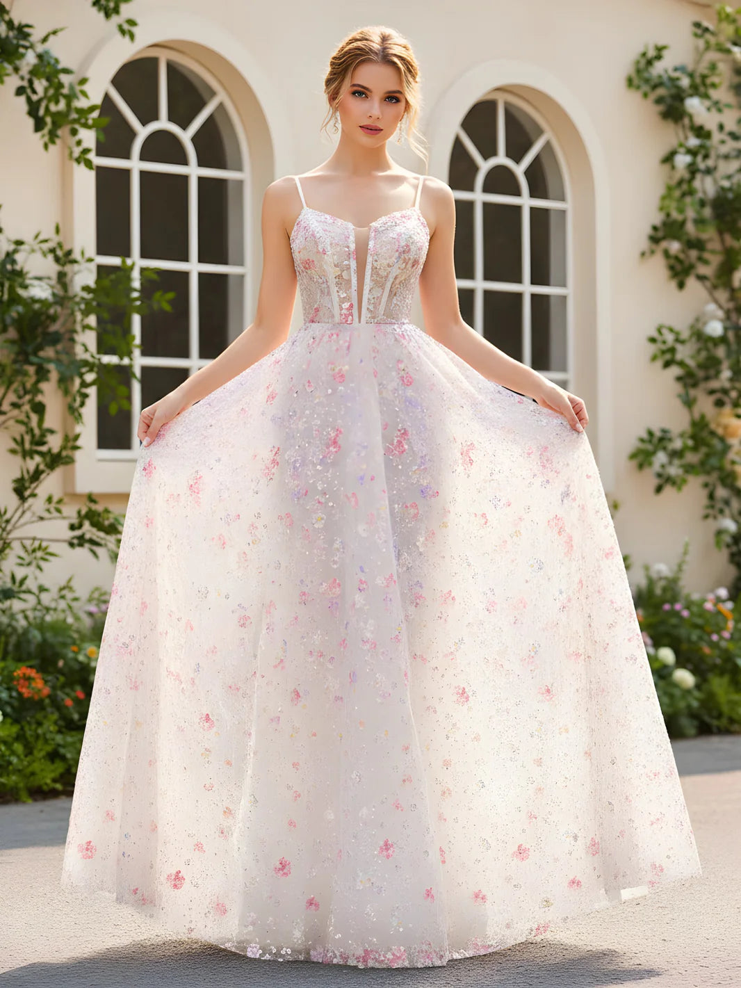 Hot Pink Satin Lace Mermaid Evening Dresses（副本）