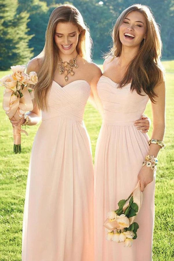 Blush Pink Chiffon Bridesmaid Dresses Vintage Bridesmaid Gowns