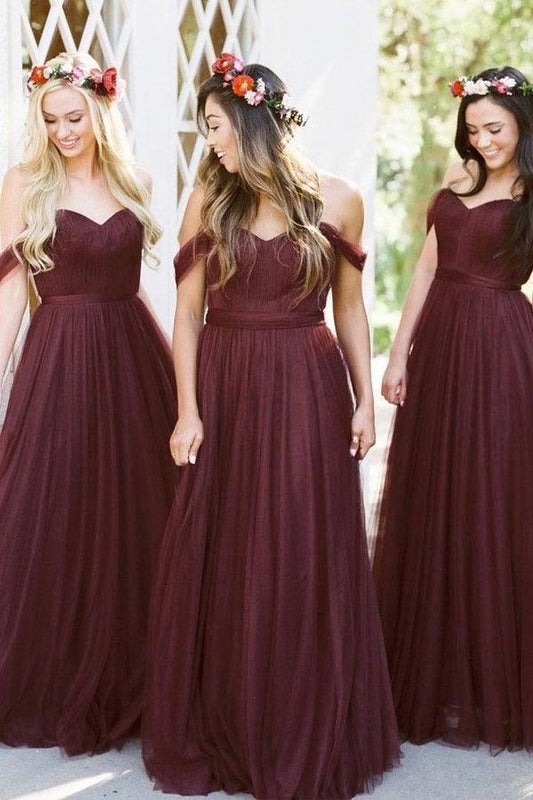 Burgundy Bridesmaid Dresses Long Bridesmaid Dresses