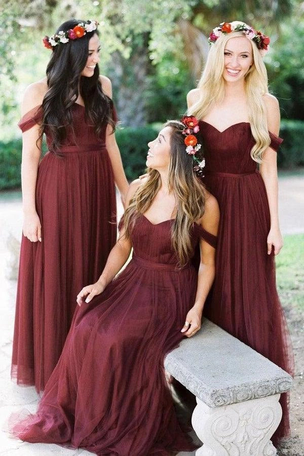 Burgundy Bridesmaid Dresses Long Bridesmaid Dresses