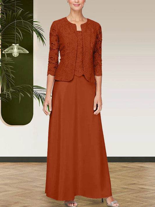Sparkling lace satin skirt jacket dress with open top jacket