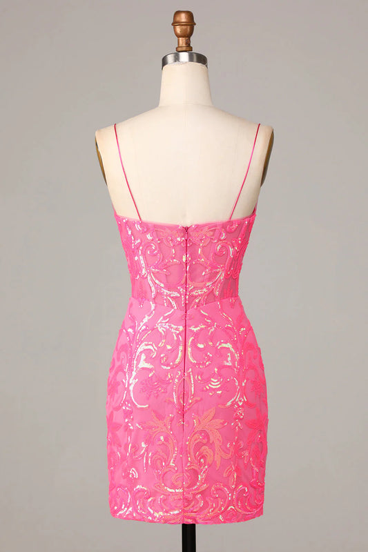Thin strap strap sequin back to school dress