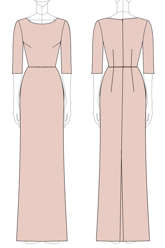 Champagne Mermaid Half Sleeves Long Mother of The Bride Dress