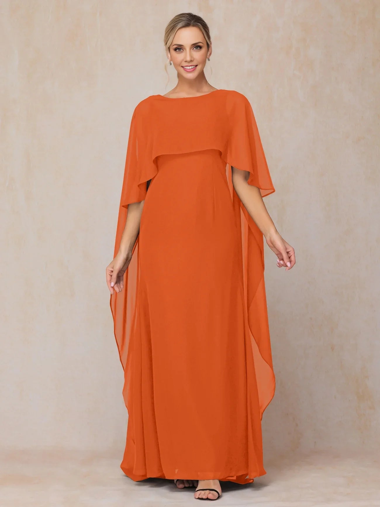 Charming floor length short sleeved chiffon comfortable and elegant short sleeved design highlights exquisite bride and mother dresses