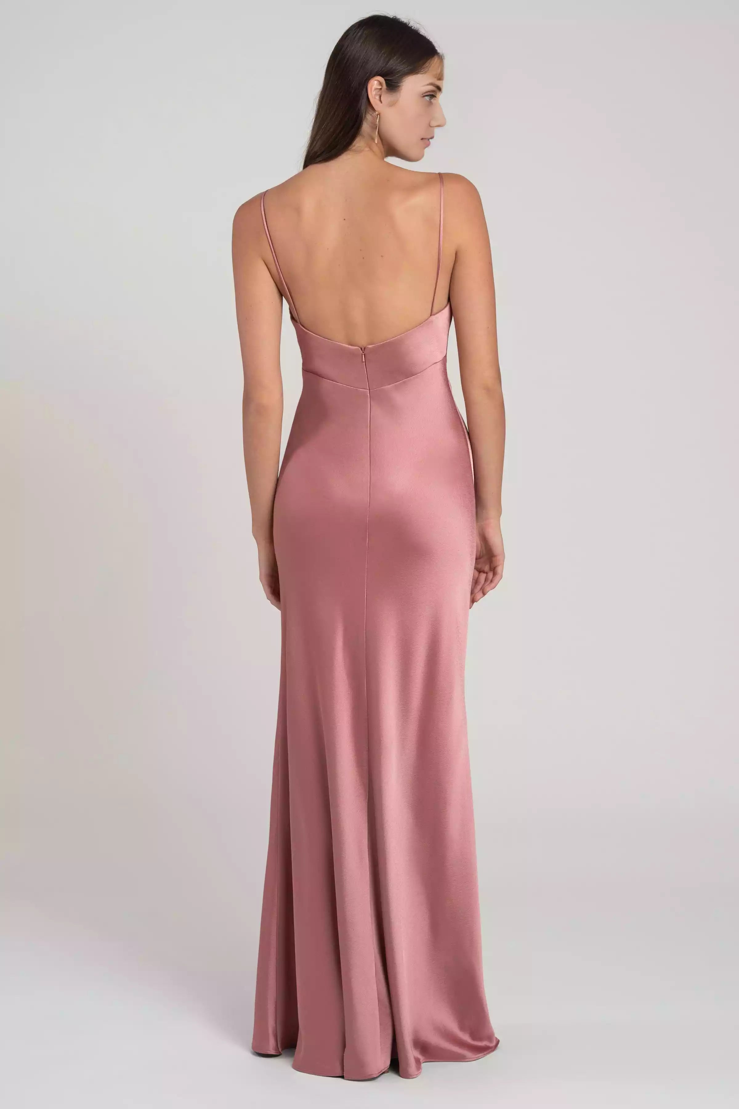 Charming high waisted satin pendant collar with satin suspender, slim fit and slanted cut, showcasing enchanting charm. Bridesmaid Dresses