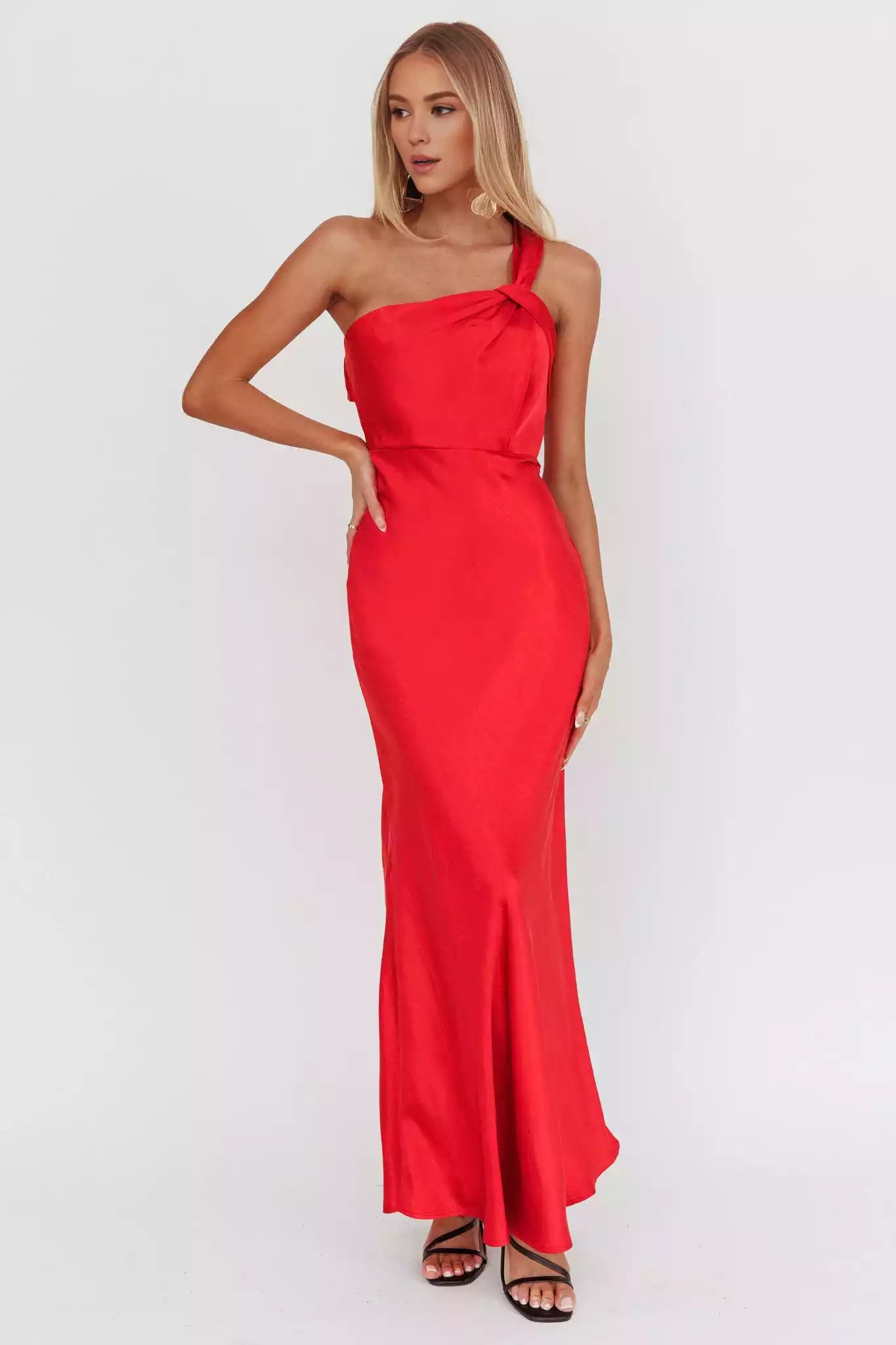 Charming satin extra long shoulder bust with lining Bridesmaid Dresses