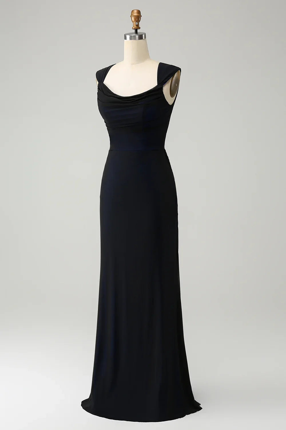 Charming tight fitting pendant collar long back lace up bridesmaid dress
