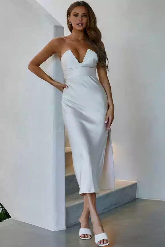 Chic mid length lined tight corset with padded chest and back zipper Prom Dresses