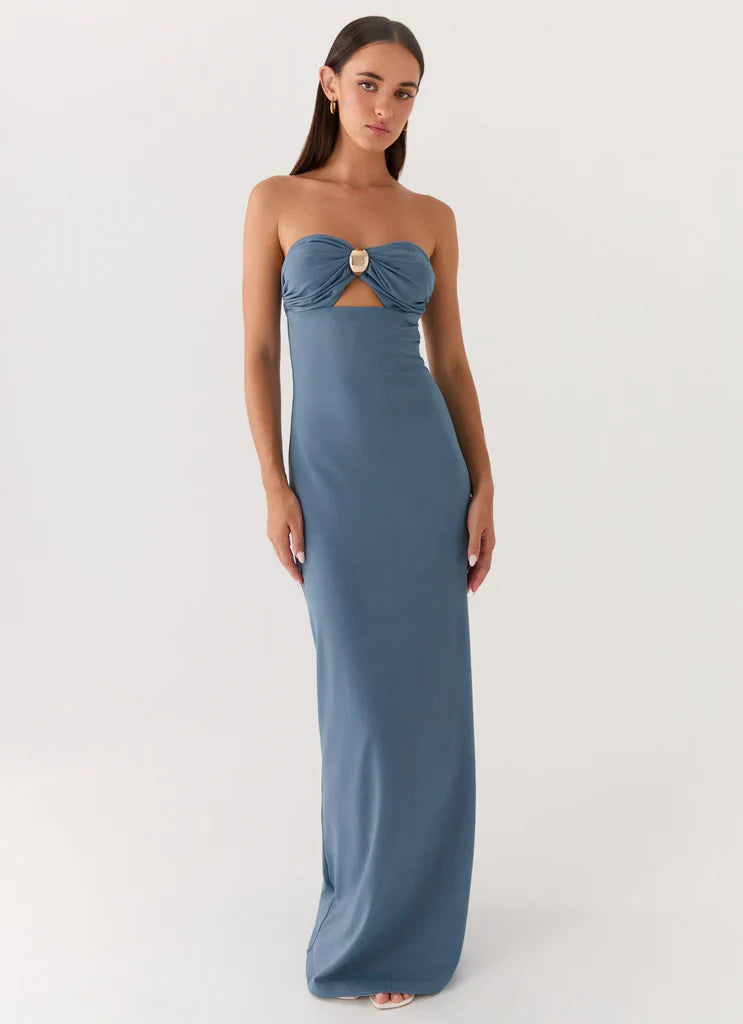 Chocolate Brown Halter Neck Deep V Backless Maxi Dress For Elegant Formal Evening Events