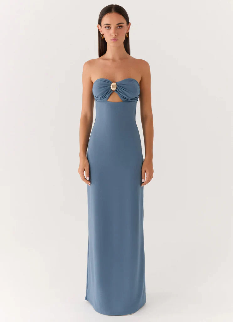 Chocolate Brown Halter Neck Deep V Backless Maxi Dress For Elegant Formal Evening Events