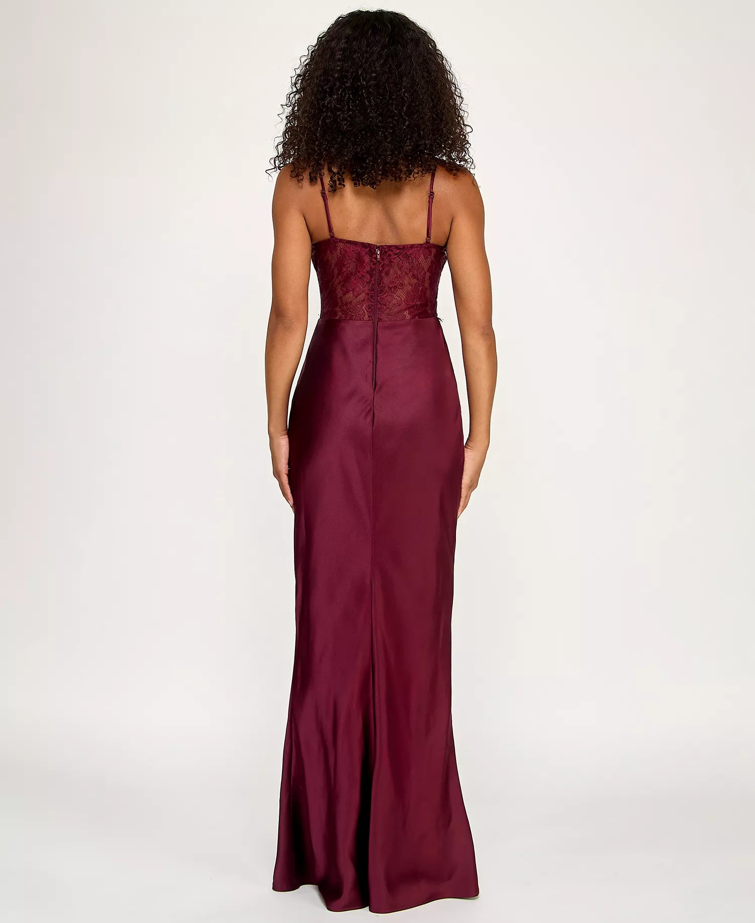 Classic Mermaid Sweetheart Neck Spaghetti Strap Back Zip Lace Bodice Satin Floor-Length Prom Dresses