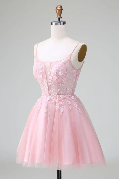 Cute Sparkly Blue A Line Sequins Corset Short Homecoming Dress with Lace Up Back