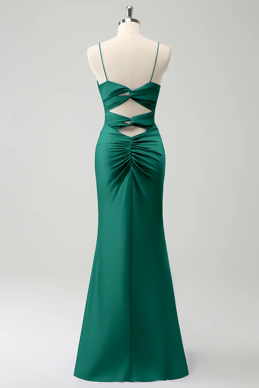 Burgundy A Line Deep V Neck Backless Long Bridesmaid Dress with Slit