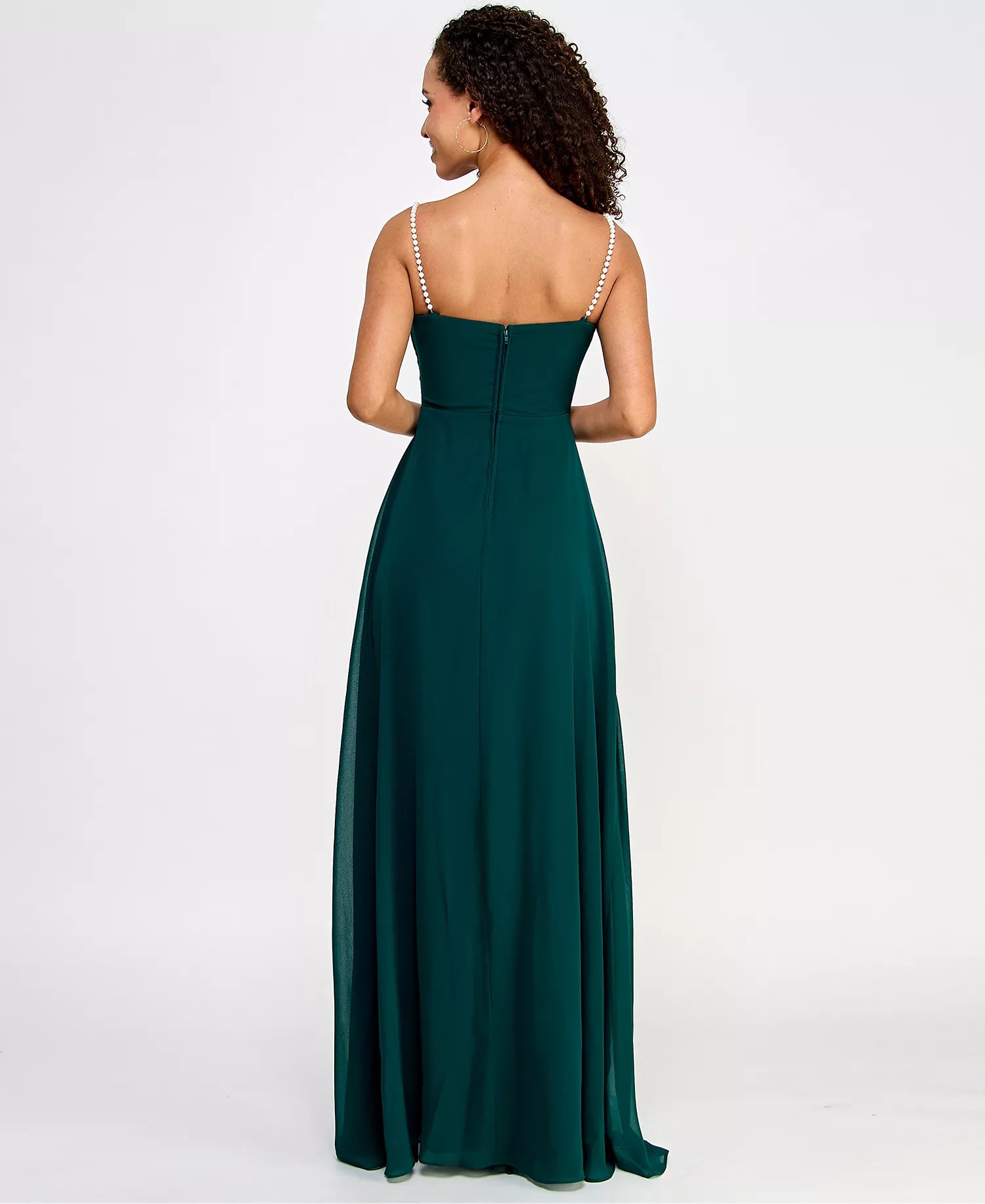 Elegant A-Line Cowl Neck Spaghetti-Strap Zip-Back Floor-Length Evening Dresses