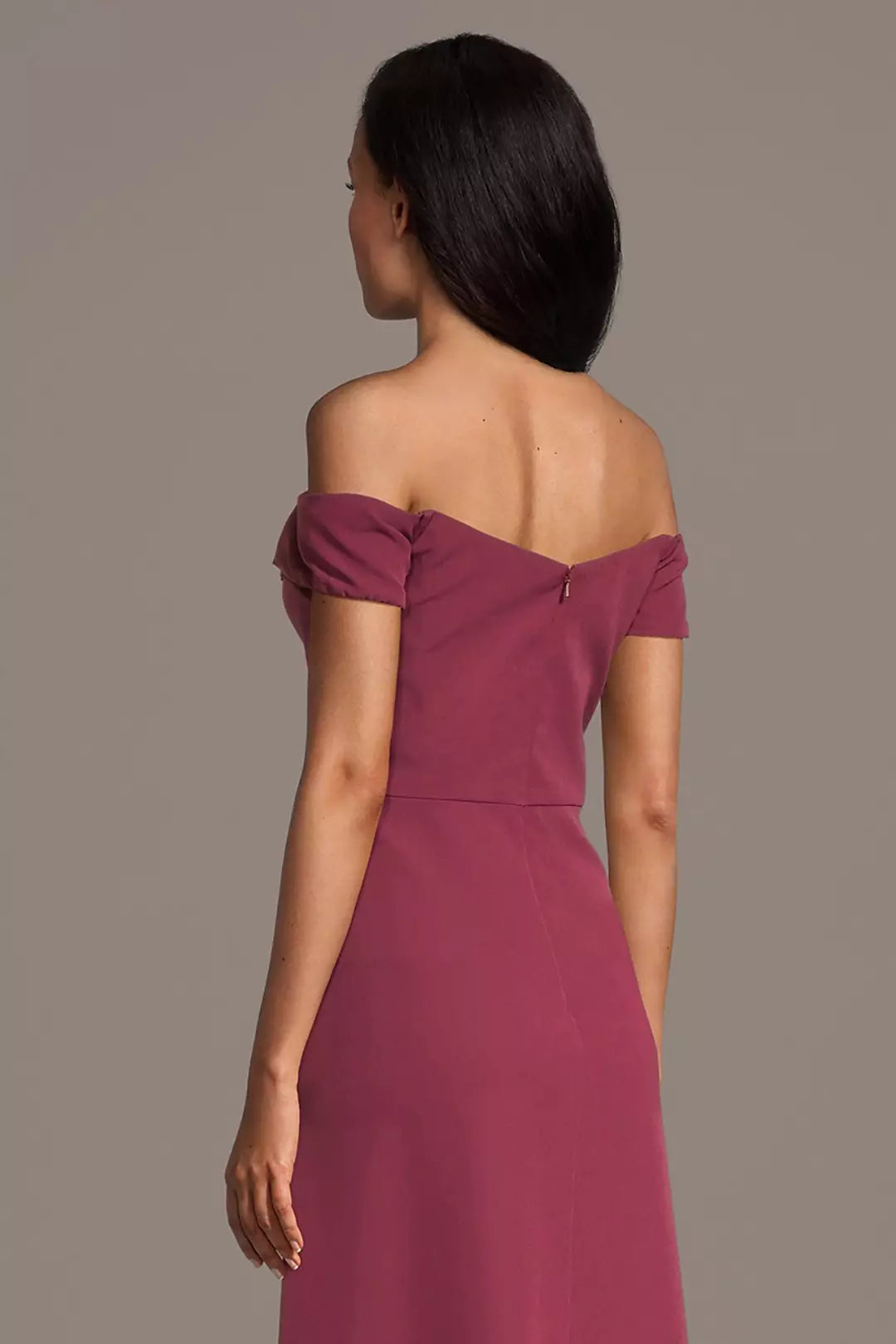 Elegant A-Line Off-Shoulder Crepe Applique Back Zip Ankle-Length Mother of the Bride Dress for women hot sale
