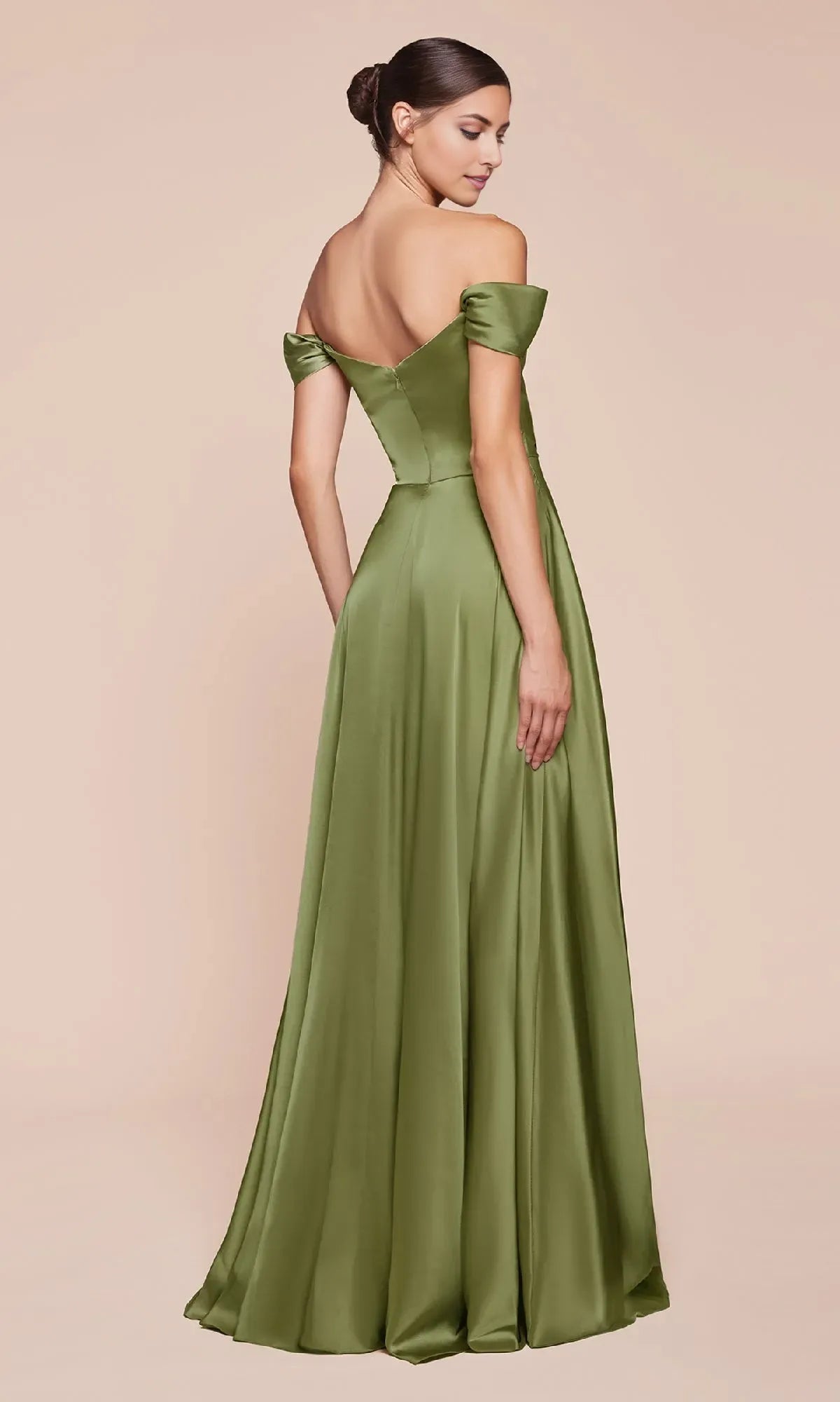 Elegant A-Line Off-Shoulder Sleeveless Back Zipper Ruched Bodice Floor Length Satin Prom Dress