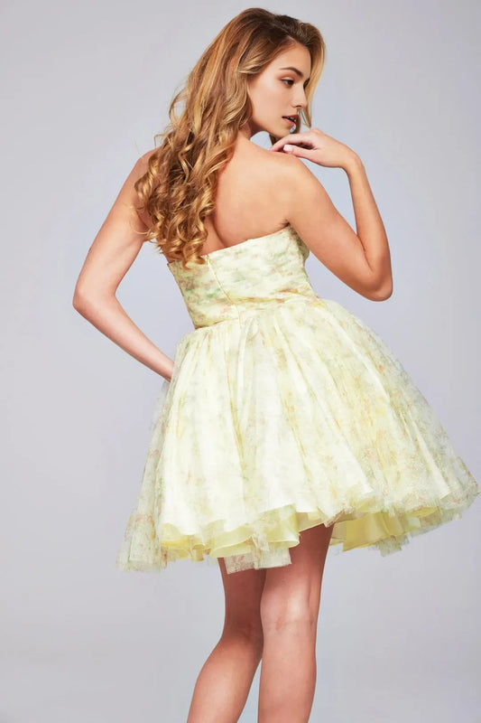 Elegant A-Line Print Tulle Sweetheart Sleeveless Back Zip Short Mermaid Homecoming Dress for women for sale