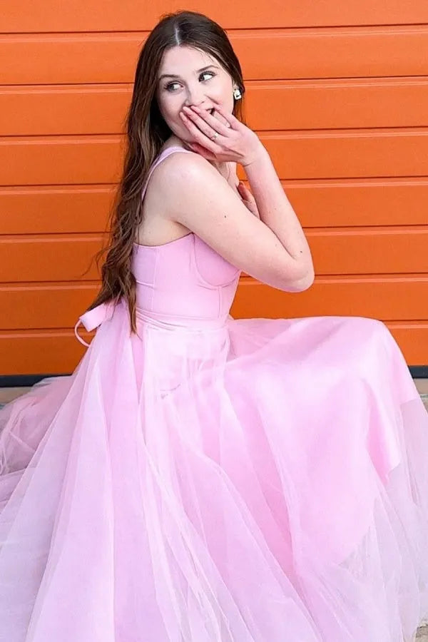 Elegant Burgundy A-Line Sweetheart Neck Sleeveless pleated Tulle Lace Up Tea-Length Prom Dress Hot Sale