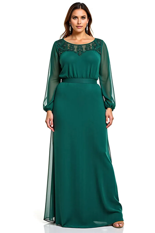 Elegant Mermaid Off-Shoulder Short Sleeve V back Floor-Length Plus Size Mother of the Bride Dress