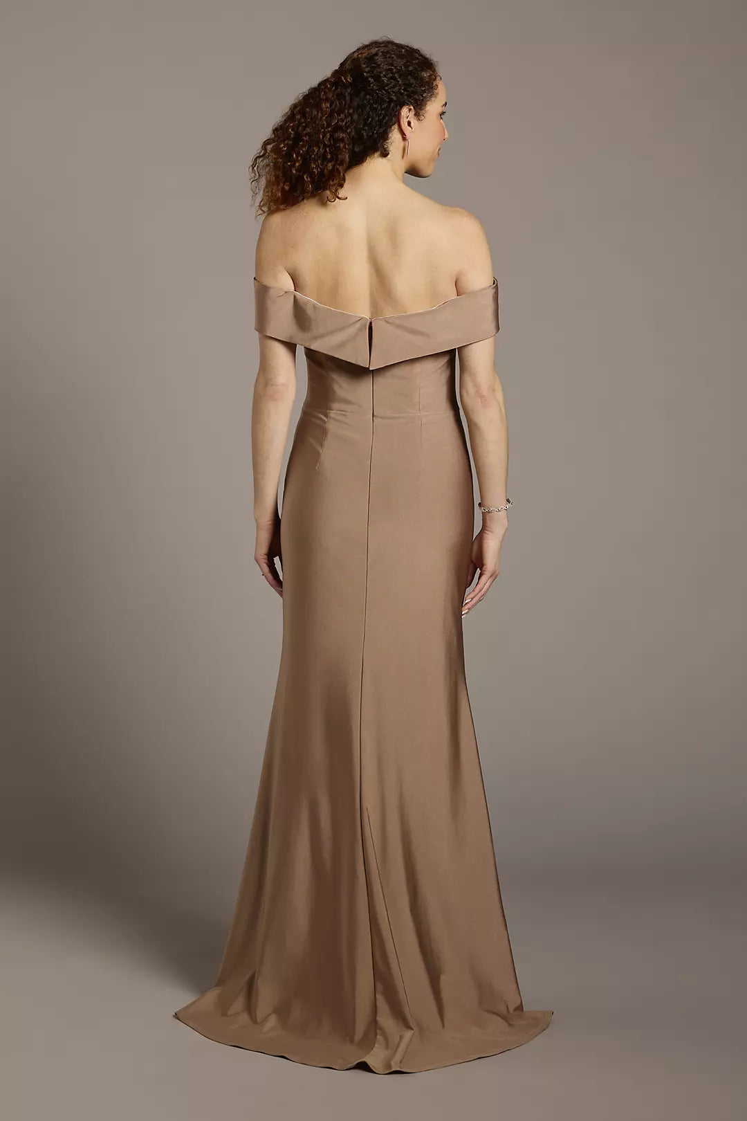 Elegant Mermaid Off-Shoulder Sleeveless Back Zip Floor-Length Mother of the Bride Dress With Side Ruched