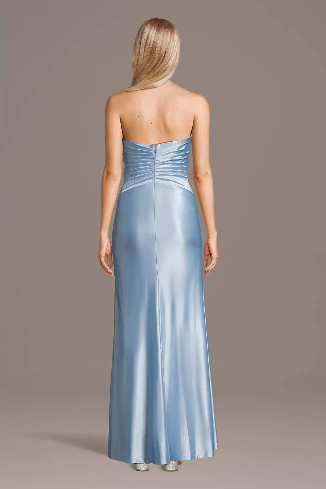 Elegant Sheath Sweetheart Neck Sleeveless Open Back Back Zip Satin Beading Floor-Length Prom Dresses
