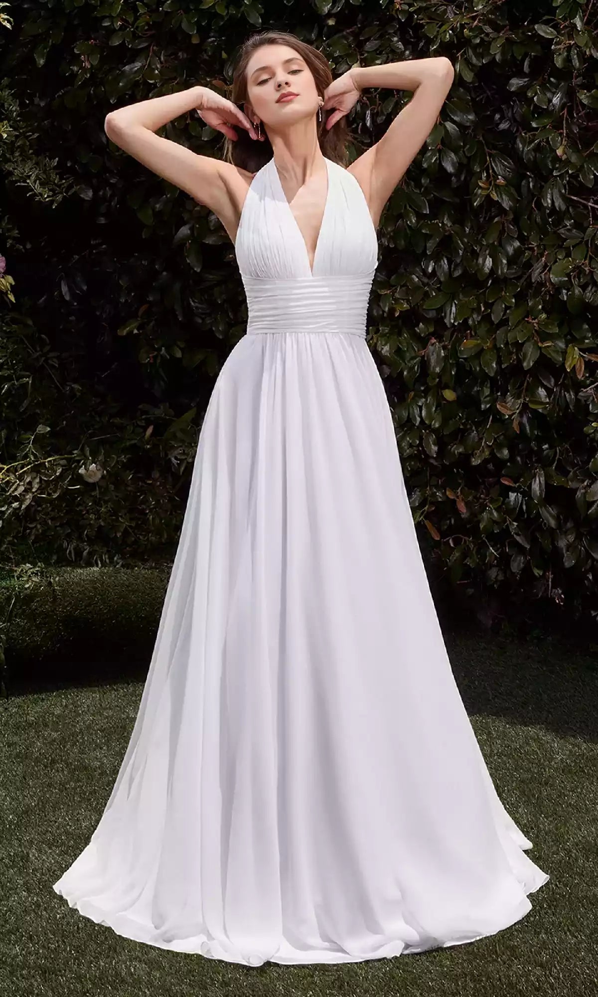 Elegant V-neck backless slim fit wide waistband A-line showcases fashion style Prom Dresses