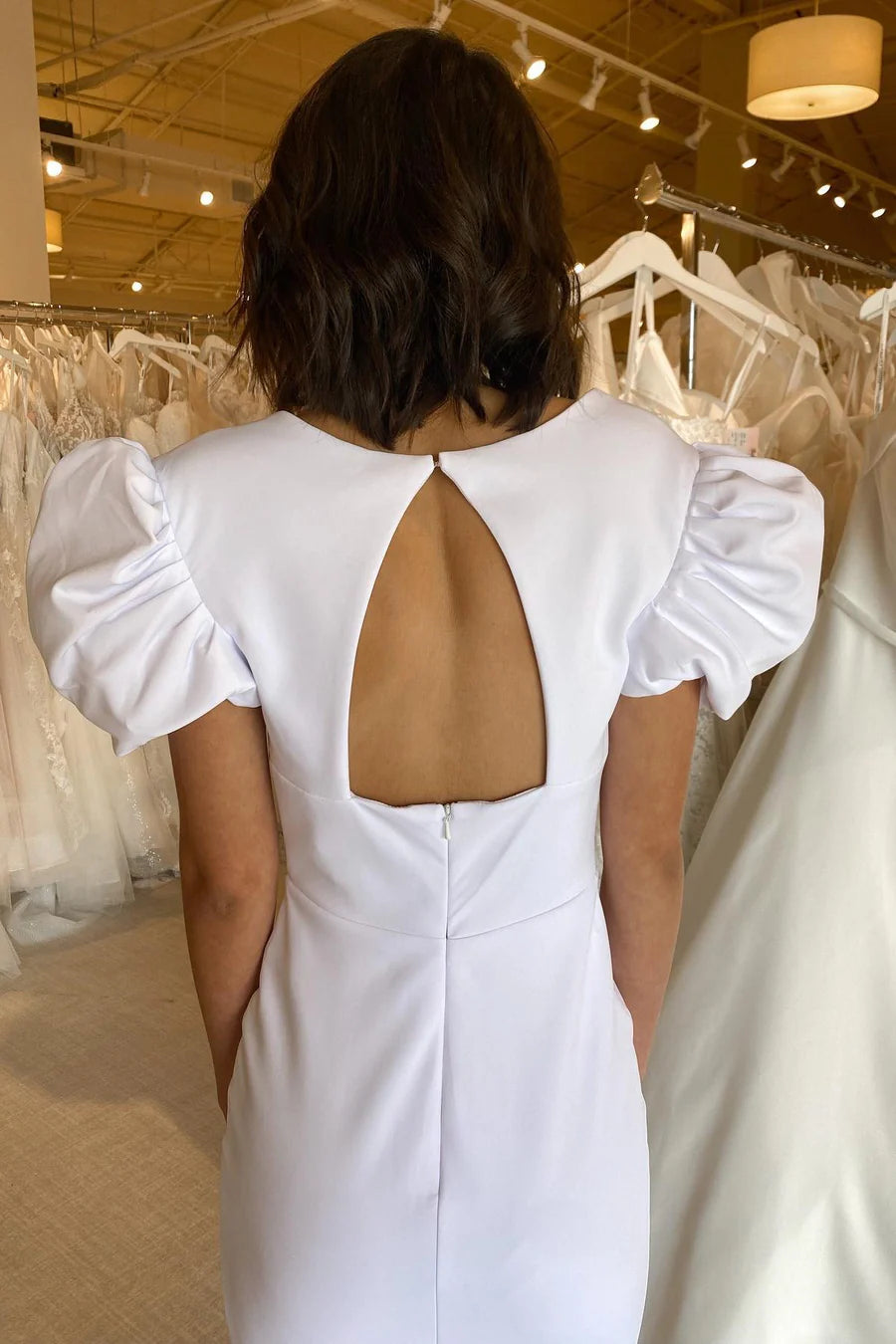Elegant deep V-back hollow mermaid long dress with side slit