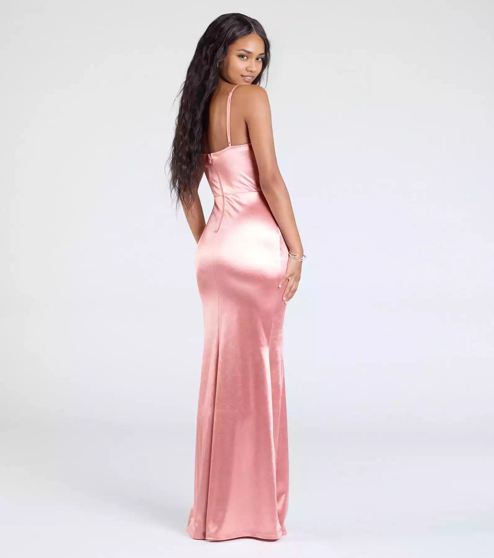 Elegant elastic satin sweetheart neckline sequins adjustable thin shoulder straps mermaid and floor Prom Dresses