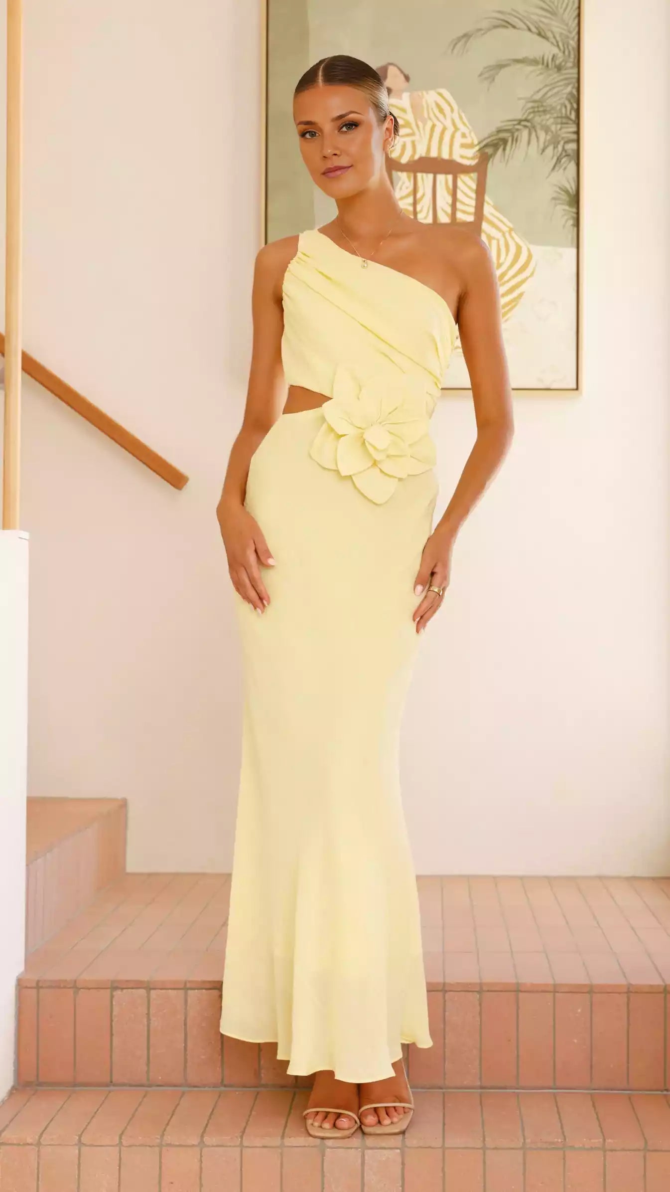 Elegant single shoulder fully lined flower invisible side zipper long slim Prom Dresses