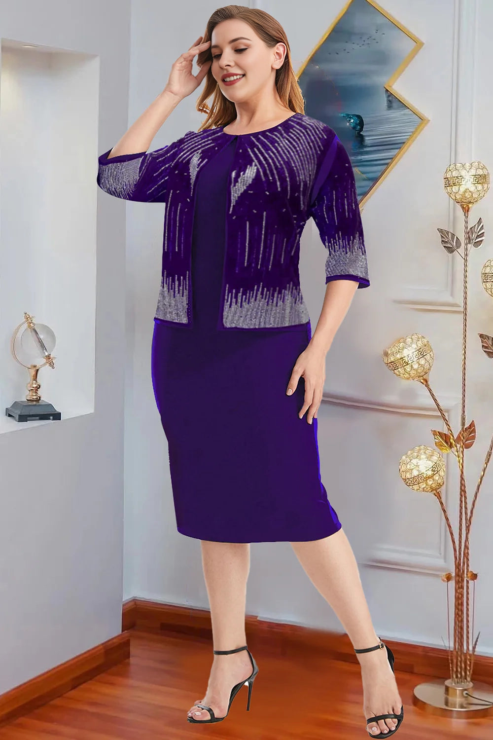 Elegant two-piece chiffon oversized hip hugging skirt