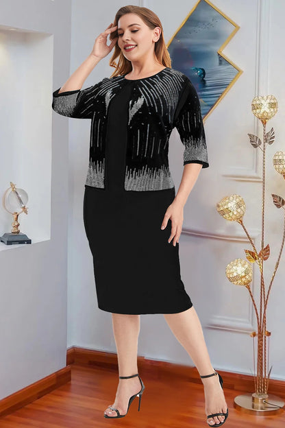 Elegant two-piece chiffon oversized hip hugging skirt