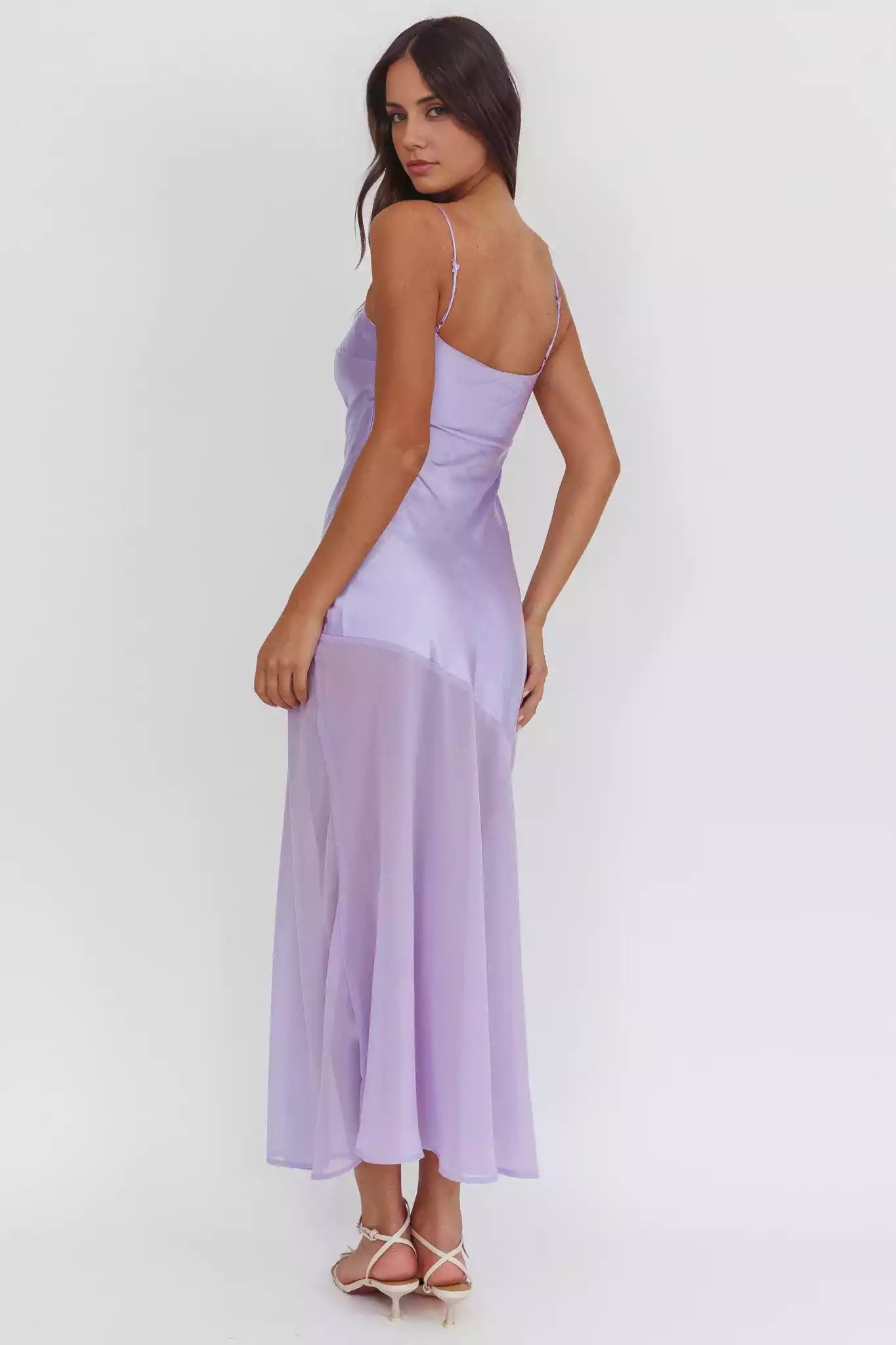 Elegant unlined thin shoulder strap with side zipper satin Bridesmaid Dresses