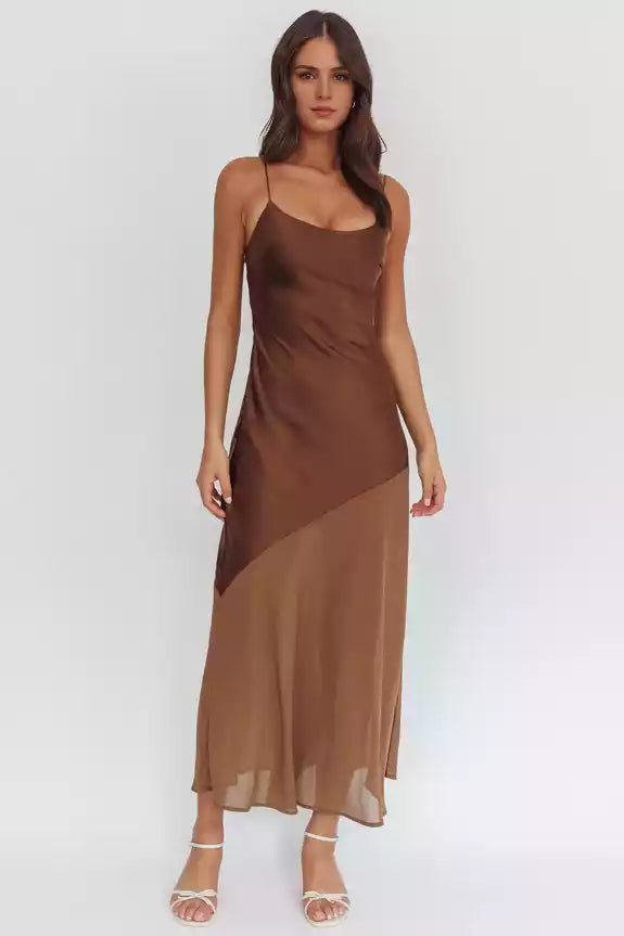 Elegant unlined thin shoulder strap with side zipper satin Prom Dresses