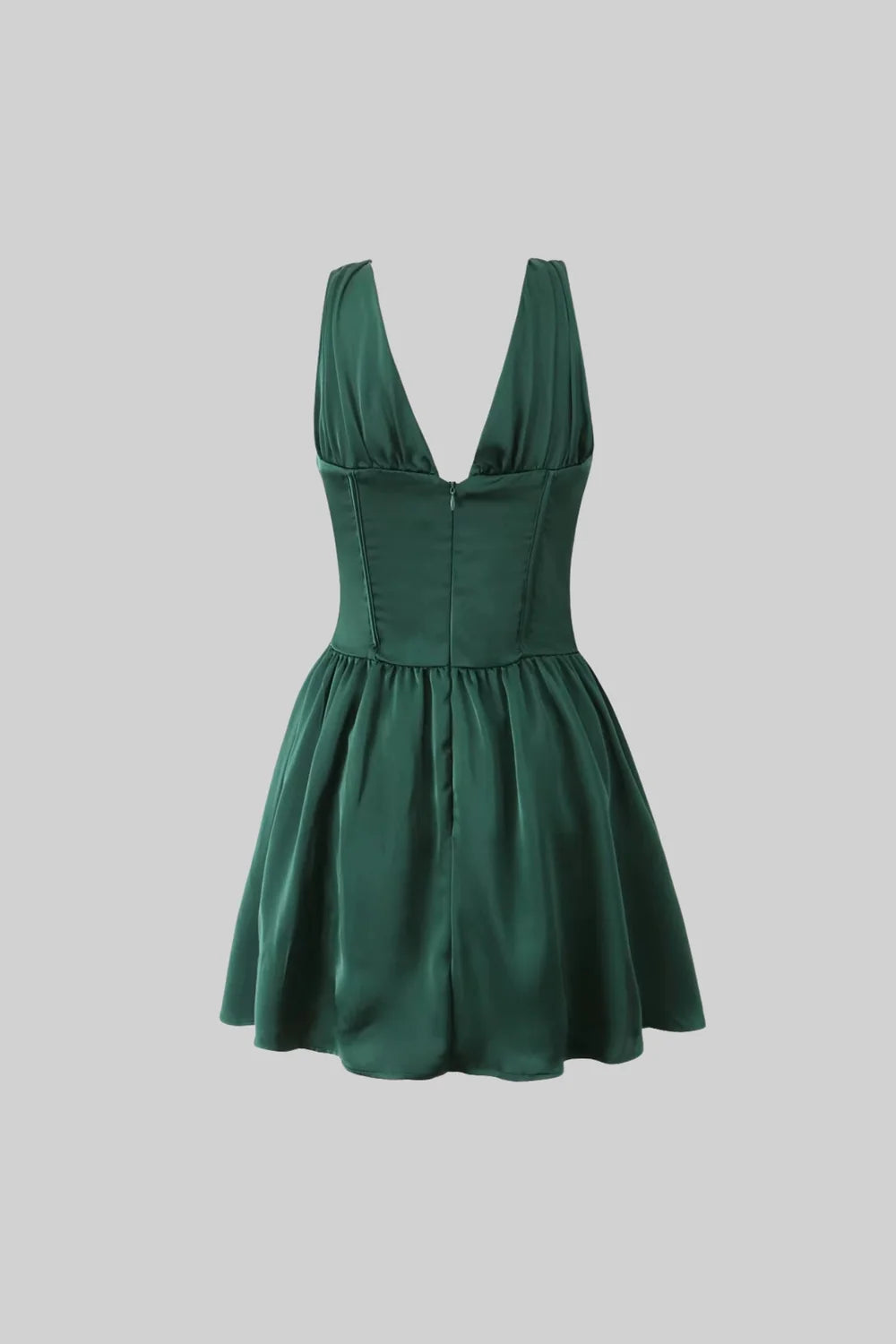 Emerald Green Corset Satin Homecoming Dresses