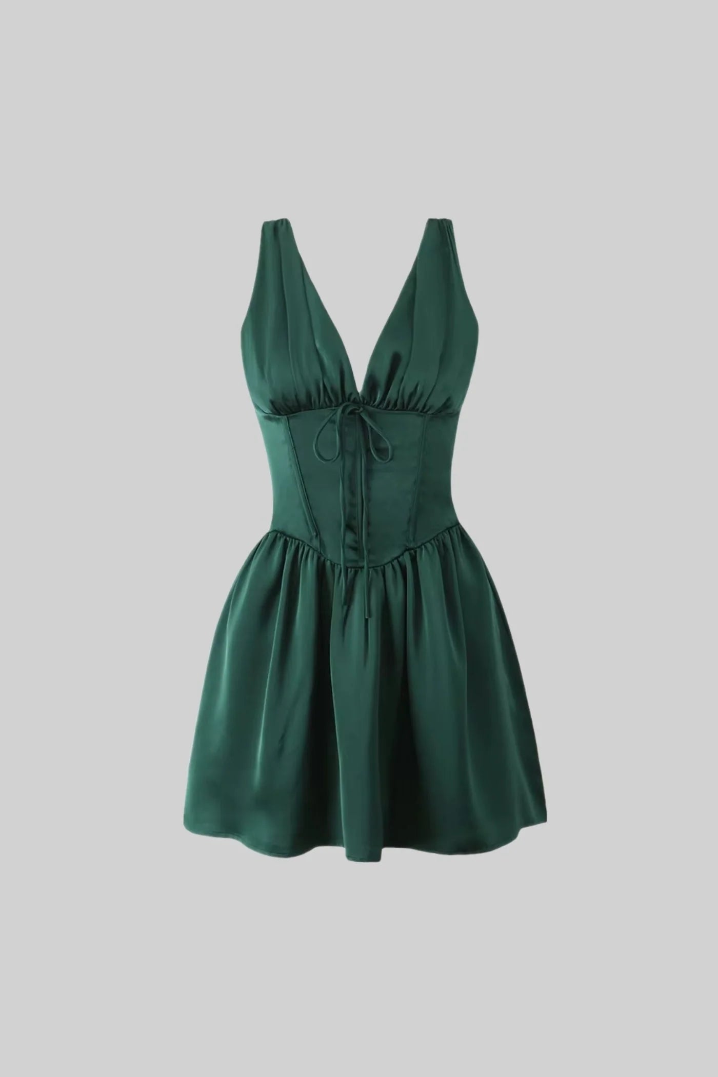 Emerald Green Corset Satin Homecoming Dresses